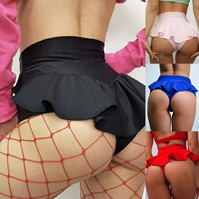 #ad Sexy Womens Yoga High Waist Tennis Ruffle Shorts Golf Mini Skort Gym Skirt Dress $12.21
