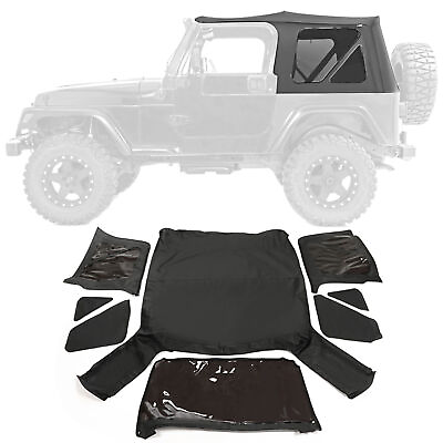 #ad Black replacement Soft Top Tinted Windows FOR Jeep Wrangler TJ 1997 2006 $149.20