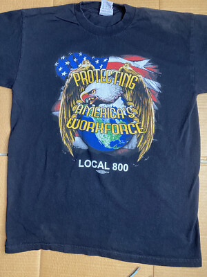 #ad Protecting America#x27;s Workforce T Shirt Local 800 Union Made in USA Size Large $12.99