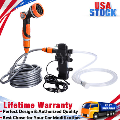 #ad Portable 12V Car High Pressure Washer Water Pump Kit Jet W Wash Cleaner Hose $58.65