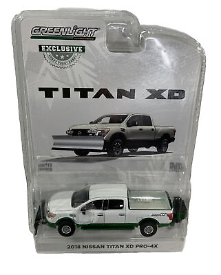 #ad Greenlight 1 64 2018 Nissan Titan XD With Snow Plow Green Machine Chase $25.00