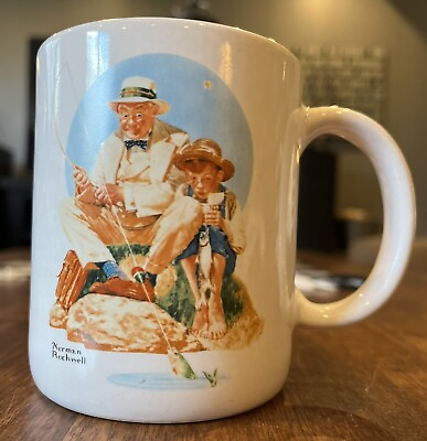 #ad Norman Rockwell Catching the Big One Museum Collections Ceramic Coffee Mug Cup $8.00