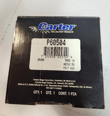 #ad Carter Fuel Pump Electric In Line P60504 NOS $45.00