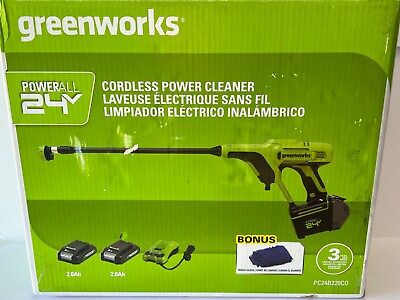 #ad Greenworks 24V 600 PSI Pressure Washer Cordless Power Cleaner 2 Batteries NW $148.99