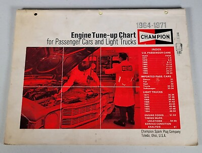#ad #ad Champion Engine Tune Up Chart For American Cars amp; Light Trucks 1964 1971 $7.97