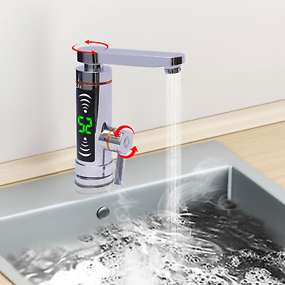 #ad 3000W Electric Tankless Heater Faucet Instant Water Tap LED Digital Display New $36.00