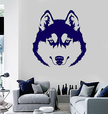 #ad Vinyl Wall Decal Husky Head Dog Pet Animal Kids Room Stickers Mural ig3879 $68.99