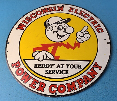 Vintage Reddy Kilowatt Porcelain Sign Edison Electric Wisconsin Gas Pump Sign #ad #ad $142.47