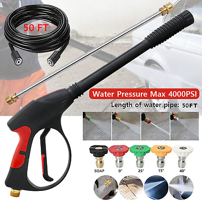 #ad High Pressure 4000PSI Car Power Washer Gun Spray Wand Lance Nozzle and Hose Kit $41.59