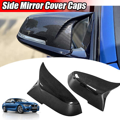 #ad 1Pair Carbon Fiber Rear Mirror Cover Caps For BMW 4Series F32 F33 F36 420i 428i $21.99