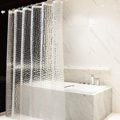 OTraki Long Shower Curtain Semi Clear 72 x 78 inch 3D Water Cube Design EVA #ad $21.35