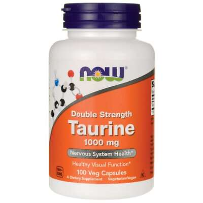 #ad NOW Foods Double Strength Taurine 1000 mg 100 Veg Caps $10.39