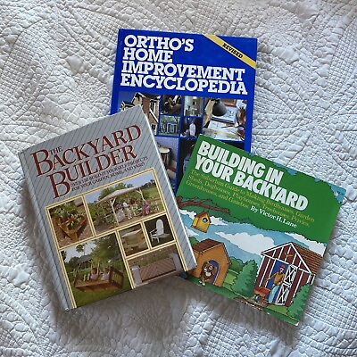 #ad Backyard Building And Repair Book Lot: Building In Your Backyard Books Lot Of 3 $9.99