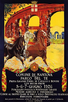 #ad ITALY MANTUA FIRST BIG FAIR OF HORSES AND CATTLE ITALIAN VINTAGE POSTER REPRO $49.72