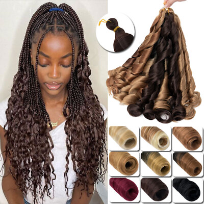 #ad THICK Loose Wavy Curly Braids Hair Extension French Curls Braiding Pre Stretched $12.60