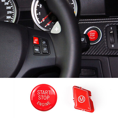 #ad Red Steering Wheel M amp;Start Stop Button for BMW 3 Series M3 E90 E92 E93 2007 13 $18.99