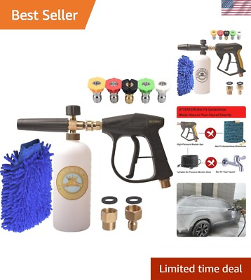 #ad Enhanced Foam Cannon Pressure Washer Gun with 5 Nozzles and Gloves $70.99