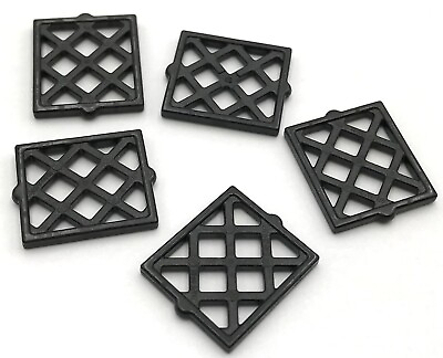 #ad Lego 5 New Black Pane for Window 1 x 2 x 2 Lattice Diamond Parts $1.99
