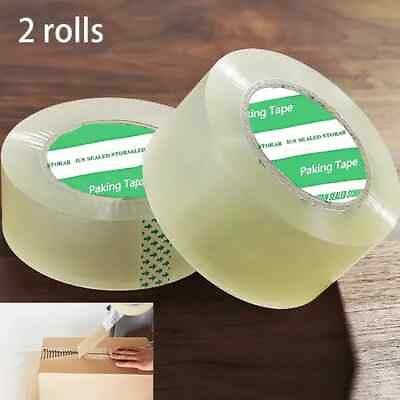 #ad 2 Rolls Carton Sealing Clear Packing Tape Box Shipping 2 mil 2quot; x 90 Yards New $5.75