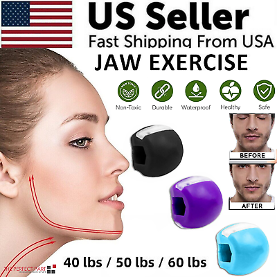 #ad 3PCS Jawline Exerciser Mouth Exercise Fitness Ball Neck Face Jaw Trainer Toning $8.89