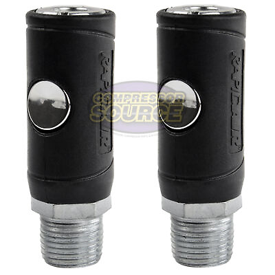 #ad 2 Pack Industrial Style Safety Air Plug Coupler 1 4quot; Body 1 2quot; MNPT Push Release $28.95