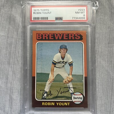#ad 1975 Topps #223 Robin Yount Rookie RC PSA 8 NM MT Milwaukee Brewers $399.99