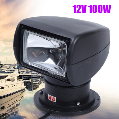 #ad 12V Marine Remote Spotlight Boat Search Light Remote Control Spot Light 100W $79.80