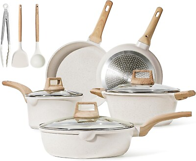 #ad Carote 11 Pcs Pots and Pans Set Nonstick Granite Induction Kitchen Cookware Sets $53.99