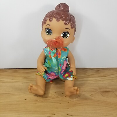 #ad Baby Alive LiL Sounds Doll Toy Girl Brunette Brown Hair Green Eyes Works $9.40