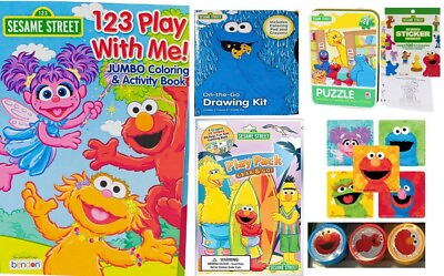 #ad Sesame Street Activity Kit Coloring Book Puzzle Stampers Play Pack Art Kit $14.99