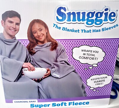 #ad Snuggie the Original Wearable Blanket W Sleeves Soft Fleece One Sz Charcoal Gray $21.24