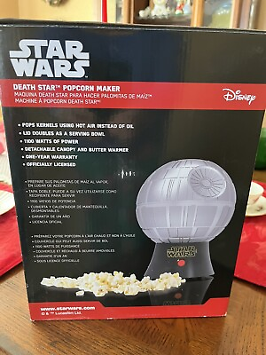 #ad Disney Star Wars Death Star Hot Air Popcorn Popper w Removable Bowl Unused $45.00