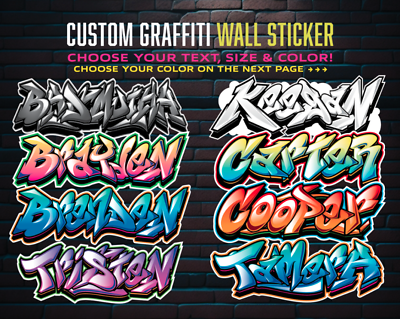 Custom Personalized Vinyl Graffiti Name Decal Sticker Car Window Tumbler Wall $5.00