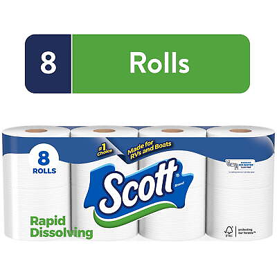 #ad Rapid Dissolving Toilet Paper 48 Rolls Bath Tissue 6 packs of 8 rolls $34.99