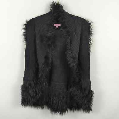 #ad #ad Lilly Pulitzer Torini Sweater Vest In Onyx size L Large faux fur black $148.00