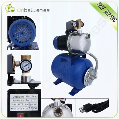 1.5 HP Shallow Well Garden Pump 1215GPH with Booster System amp; Pressure Tank $174.39