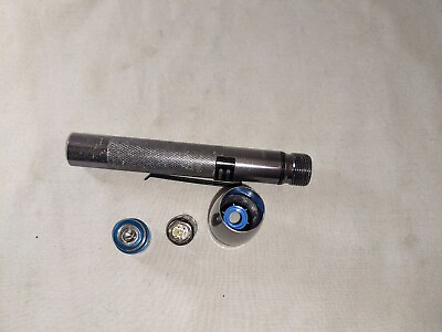 #ad Mag Lite 6.75quot; 2 AA Battery Flashlight Made in USA Silver Blue Parts $5.88