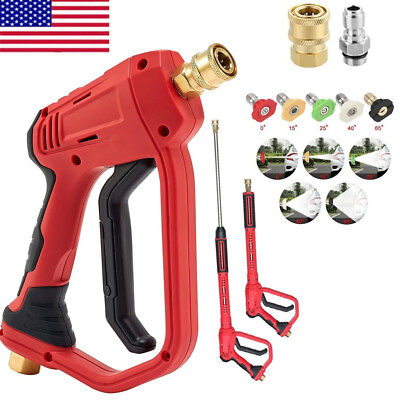 #ad High Pressure 4000PSI Car Power Washer Gun Spray Wand Lance Nozzle and Hose Kit $26.79