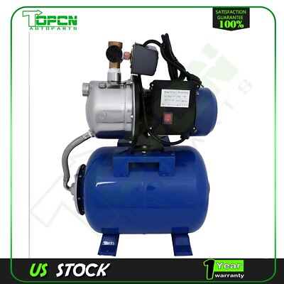 #ad 1.5HP Shallow Well Garden Pump with Booster System amp; Pressure Tank Water Jet New $126.34