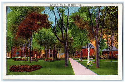 #ad c1940#x27;s Burns Park La Crosse Wisconsin WI Vintage Unposted Postcard $14.98