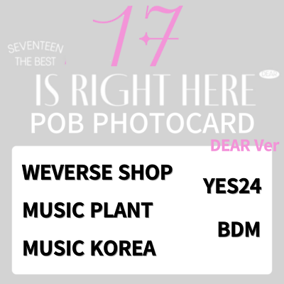 #ad #ad SEVENTEEN BEST Album 17 IS RIGHT HERE DEAR Ver POB Pre Order Bebefit PHOTOCARD $10.90