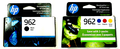 #ad New Genuine HP 962 Black Cyan Magenta Yellow 4PK Ink Cartridges Exp 2025 No box $59.95