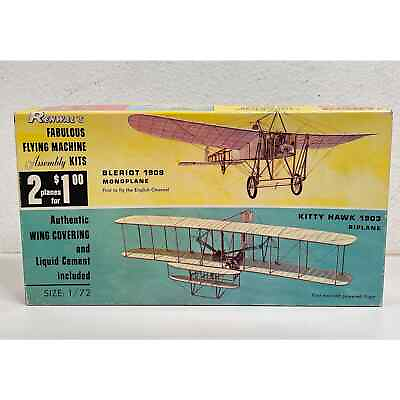 Renwal 1903 Kitty Hawk amp; 1909 Bleriot Monoplane 1 72 Plastic Model Kit 234 New #ad #ad $49.95