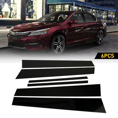 #ad 6pcs Black Pillar Posts For Honda Accord 2013 2017 Cover Door Trim Window Decal $11.95
