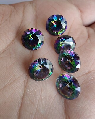 NATURAL MYSTIC TOPAZ FACETED CUT ROUND SHAPE CALIBRATED LOOSE GEMSTONES 6 12mm #ad $4.55