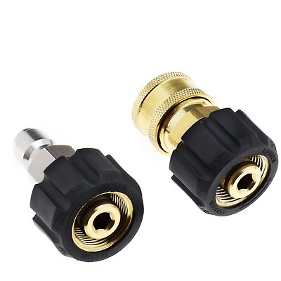 #ad Set of 2 Pressure Washer Hose Adapter Set M22 14mm Thread Female to 3 8 Inch ... $19.80