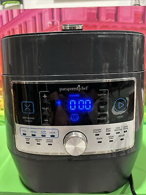 #ad Pampered Chef Quick Cooker 100011 Black Electric Pressure Cooker 6.0L $70.00