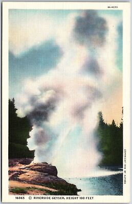 #ad #ad Riverside Geyser 100 Feet High Yellowstone National Park Upper Basin Postcard $7.96