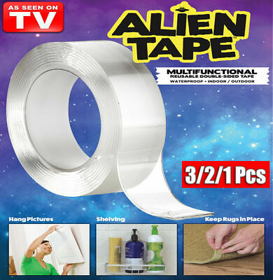 #ad #ad Alien Nano Tape Heavy Duty double sided Transparent Reusable Tape As Seen on TV $10.99