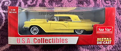 #ad Sun Star 1960 Ford Thunderbird Hard Top Yellow 1:18 $130.00
